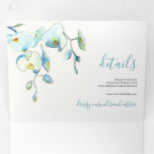 Tropical Blue Orchid Trifold Brautparty Dreifach Gefaltete Einladung (Innen Erste Seite)