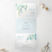 Tropical Blue Orchid Trifold Brautparty Dreifach Gefaltete Einladung (Innenseite)