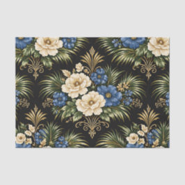 Tropical Blue Palm Floral Seidenpapier