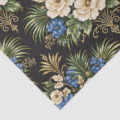 Tropical Blue Palm Floral Seidenpapier (Ausschnitt)