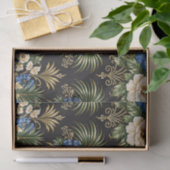 Tropical Blue Palm Floral Seidenpapier (Geschenk)
