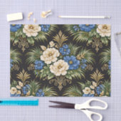Tropical Blue Palm Floral Seidenpapier (Handwerk)