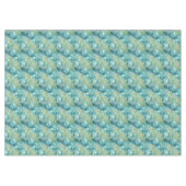 Tropical Blue Palm Leaf Wasserfarbe Gemustert Tischdecke (Vorderseite (Horizontal))