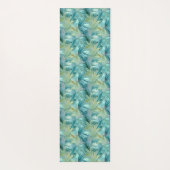 Tropical Blue Palm Leaf Wasserfarbe Gemustert Yogamatte (Rückseite)