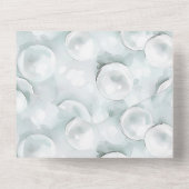 Tropical Blue Pearls Wedding All In One Einladung (Rückseite)