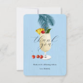 Tropical Blue Pina Colada Cocktail Party Dankeskarte (Vorderseite)
