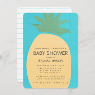Tropical Blue Pineapa Baby Dusche laden ein Einladung