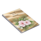 Tropical Blue Pink Hibiskus Floral Notizblock (Rechte Seite)
