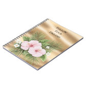 Tropical Blue Pink Hibiskus Floral Notizblock (Linke Seite)