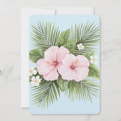 Tropical Blue Pink Hibiskus Floral Wedding Einladung (Rückseite)