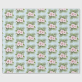 Tropical Blue Pink Hibiskus Floral Wedding Geschenkpapier (Flach)