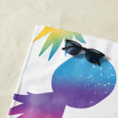 Tropical Blue Rainbow Pineape Personalisiert Strandtuch (Beispiel)