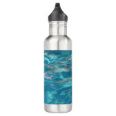 Tropical Blue Rippling Water Personalisiert Edelstahlflasche (Rechts)