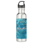 Tropical Blue Rippling Water Personalisiert Edelstahlflasche (Vorderseite)