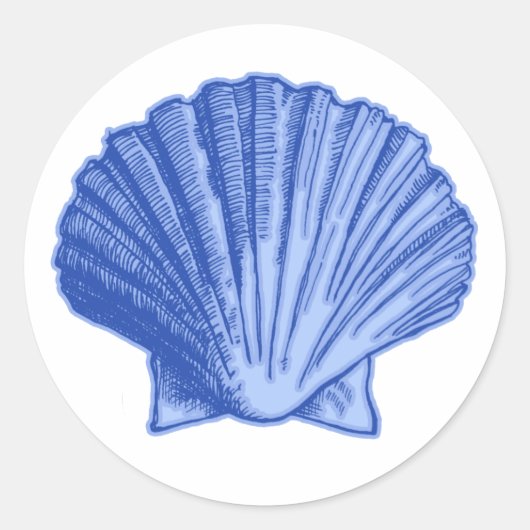 Tropical Blue Seashell Stickers (Vorderseite)