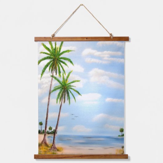 Tropical Blue Sky Wandteppich Mit Holzrahmen (Vorderseite)