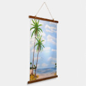 Tropical Blue Sky Wandteppich Mit Holzrahmen (Gewinkelt)