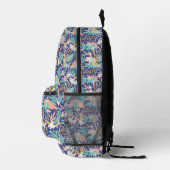 Tropical Blue Sloth Muster Bedruckter Rucksack (Rechts)