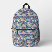 Tropical Blue Sloth Muster Bedruckter Rucksack (Vorderseite)
