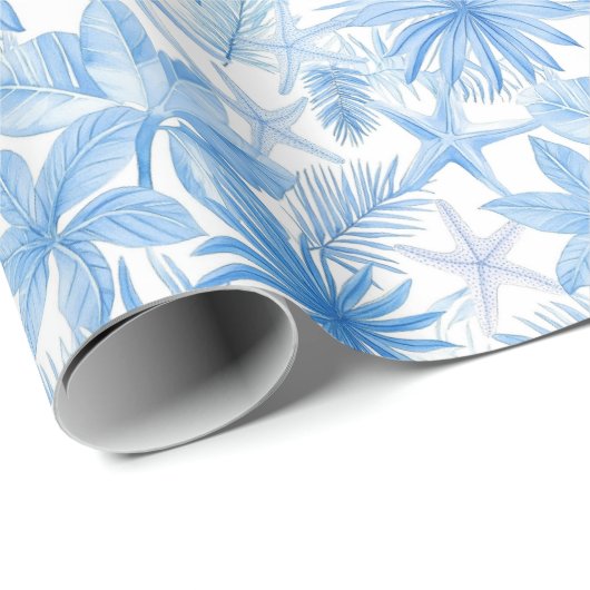 Tropical Blue Starfish Geschenkpapier (Rolleneckpunkt)