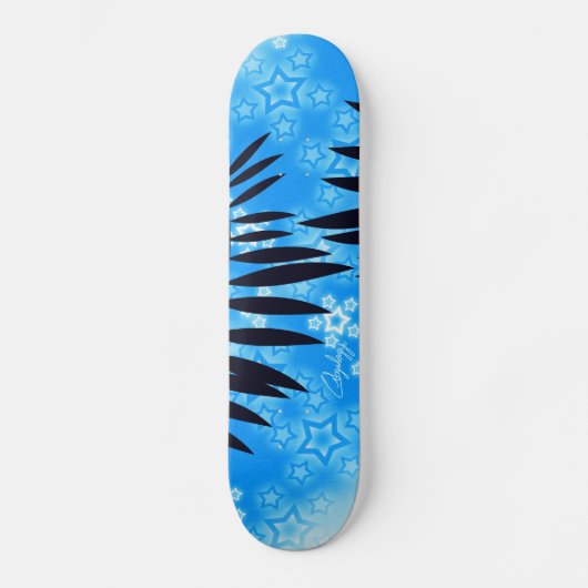 Tropical Blue Stars Skateboard (Vorderseite)