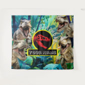 Tropical Blue T Rex Hintergrund Wandteppich (Vorderseite (Horizontal))