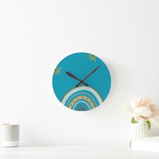 Tropical Blue Teal Runde Wanduhr (Zuhause)