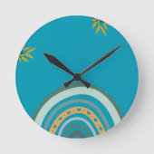 Tropical Blue Teal Runde Wanduhr (Vorderseite)