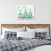 Tropical Blue Watercolor Beach Gnomen Leinwanddruck (Insitu (Schlafzimmer))
