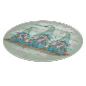 Tropical Blue Watercolor Beach Gnomen Schneidebrett (Ecke)