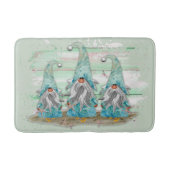 Tropical Blue Watercolor Beach Gnomes Badematte (Vorderseite)
