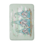 Tropical Blue Watercolor Beach Gnomes Badematte (Vorderseite Vertikal)