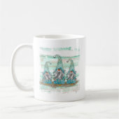 Tropical Blue Watercolor Beach Gnomes Kaffeetasse (Links)