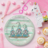 Tropical Blue Watercolor Beach Gnomes Pappteller (Party)