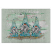 Tropical Blue Watercolor Beach Gnomes Schneidebrett (Vorderseite)