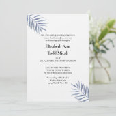 Tropical Blue Watercolor Hochzeit Einladung (Stehend Vorderseite)