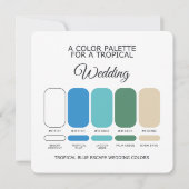 Tropical Blue Wedding Color Palette Card Einladung (Rückseite)