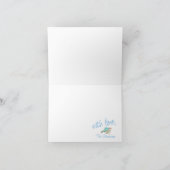 Tropical Blue Wedding Foto Danke Karte (Innenseite)