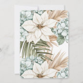 Tropical Blue White Blume Hochzeit Einladung (Rückseite)