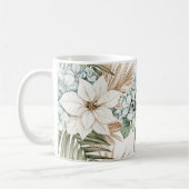 Tropical Blue White Blume Hochzeit Kaffeetasse (Links)