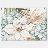 Tropical Blue White Blume Hochzeit Magnet (Vorderseite)