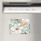 Tropical Blue White Blume Hochzeit Magnet (In Situ (Geschirrspüler))