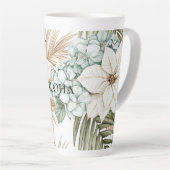 Tropical Blue White Blume Hochzeit Milchtasse (Rechte Ecke)