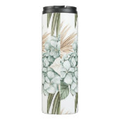 Tropical Blue White Blume Hochzeit Thermosbecher (Rückseite)