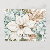 Tropical Blue White Blume Postkarte (Vorderseite)