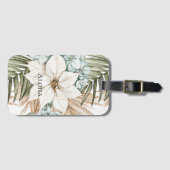 Tropical Blue White Flowers Gepäckanhänger (Vorderseite (Horizontal))
