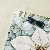 Tropical Blue White Flowers   Strandtuch (Beispiel)