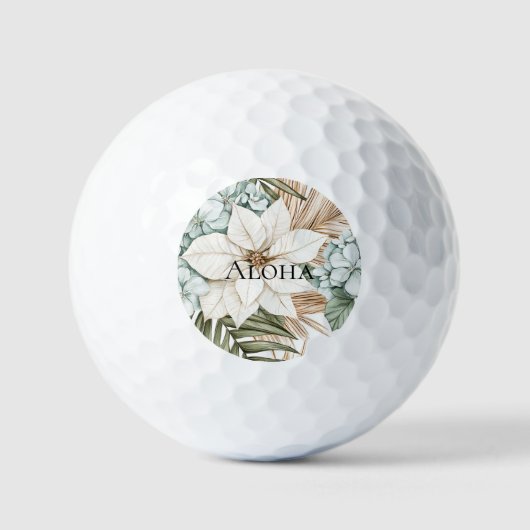 Tropical Blue White Flowers Wedding Golfball (Vorderseite)