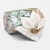 Tropical Blue White Flowers Wedding Krawatte (Gerollt)