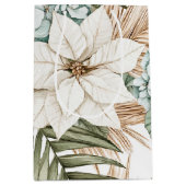 Tropical Blue White Flowers Wedding Mittlere Geschenktüte (Vorderseite)